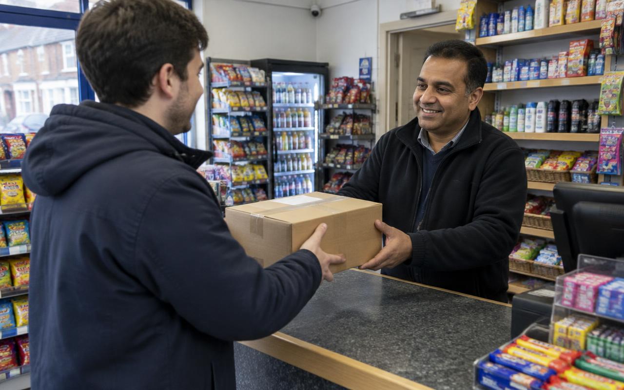 TrackParcel parcel collection point in a local shop